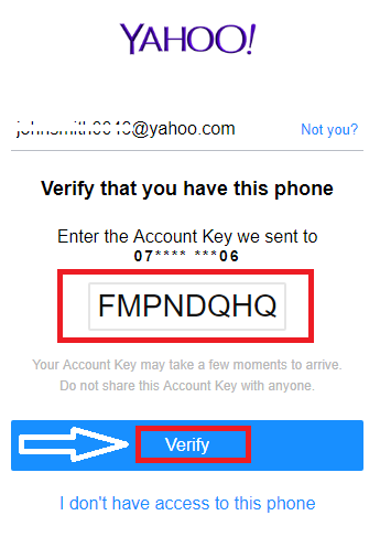 enter the key and click on the Verify