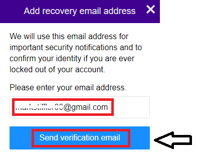 click send verification email