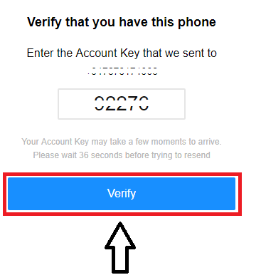 Type the account key 