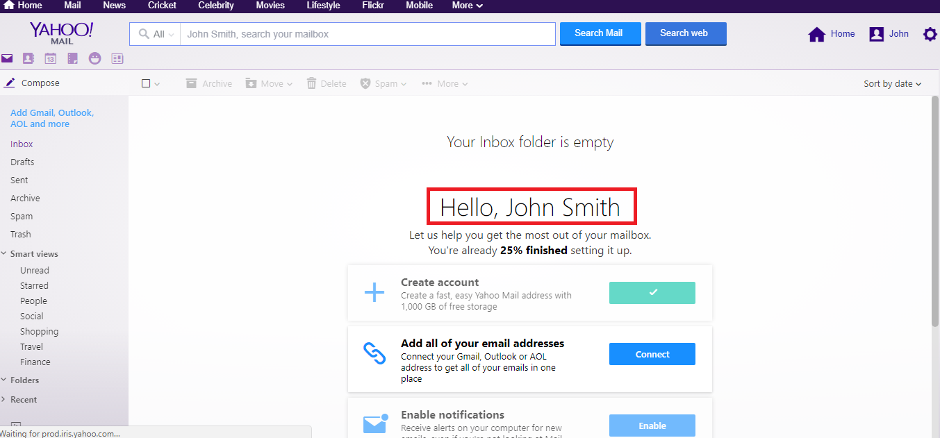 successfully Sign-up a new Yahoo mail account.