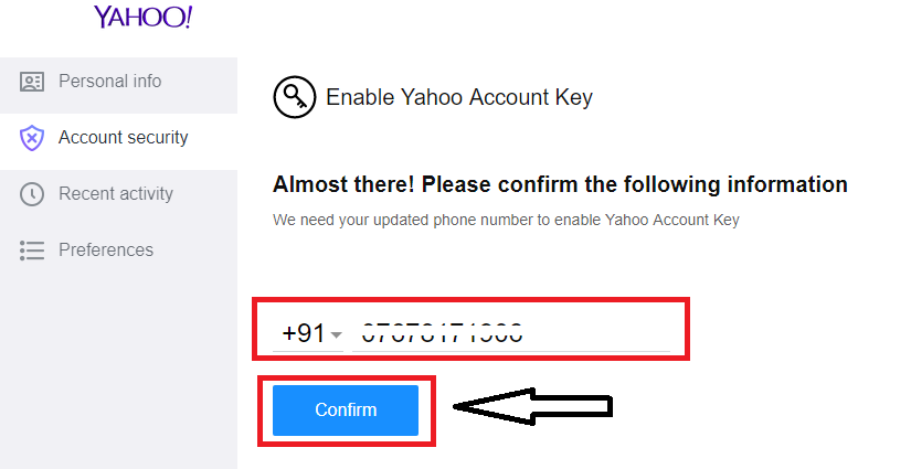 Confirm your mobile number