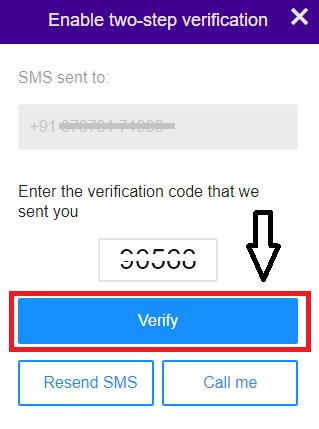 Provide the verification code