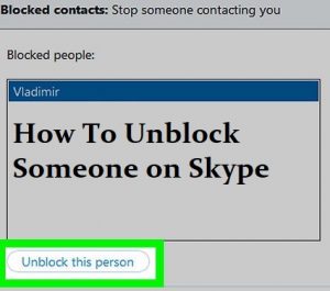 unblock someone on Skype